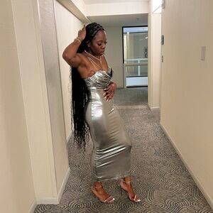 J LUX LABEL SILVER DRESS